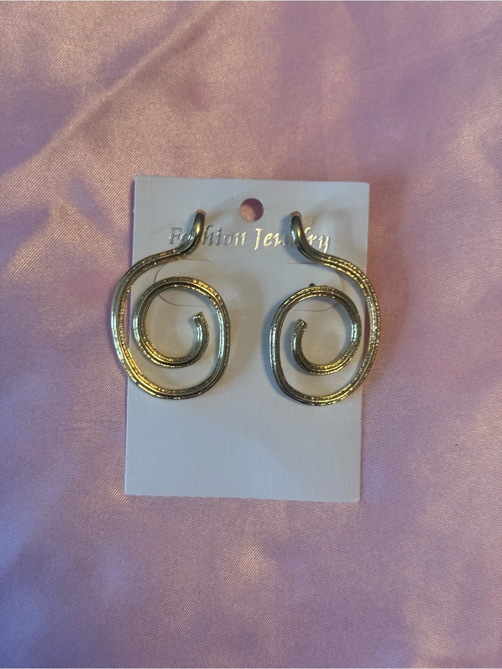 Gold-Tone Spiral Earrings Brand New